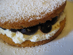 Victoria sponge with cherries